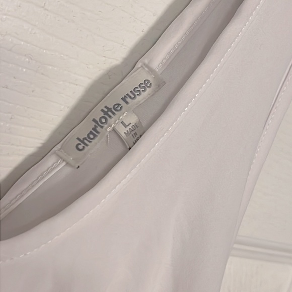 Charlotte Russe White Floral Cutout Dress- Size Large - Picture 2 of 8